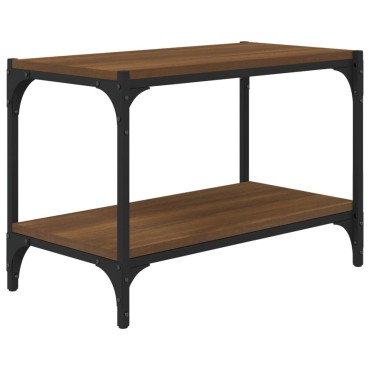 vidaXL Έπιπλο Τηλεόρασης Καφέ Δρυς 60x33x41cm Επεξ. Ξύλο & Ατσάλι