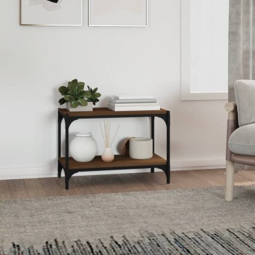 vidaXL Έπιπλο Τηλεόρασης Καφέ Δρυς 60x33x41cm Επεξ. Ξύλο & Ατσάλι