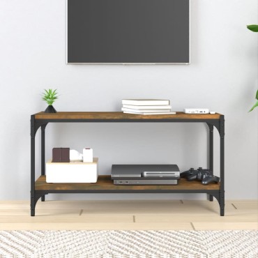 vidaXL Έπιπλο Τηλεόρασης Καπνιστή Δρυς 80x33x41cm Επεξ. Ξύλο & Ατσάλι
