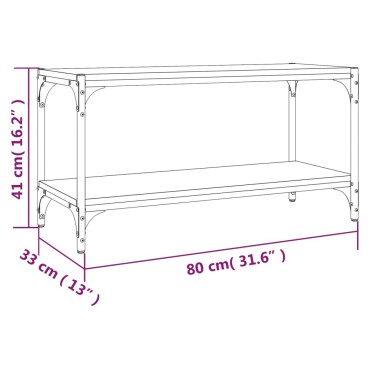 vidaXL Έπιπλο Τηλεόρασης Καπνιστή Δρυς 80x33x41cm Επεξ. Ξύλο & Ατσάλι