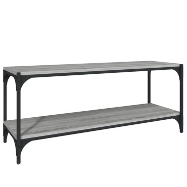 vidaXL Έπιπλο Τηλεόρασης Γκρι Sonoma 100x33x41cm Επεξ. Ξύλο & Ατσάλι