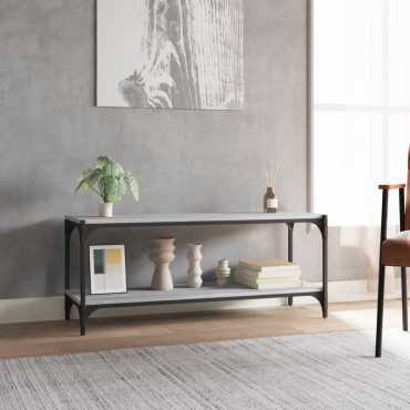 vidaXL Έπιπλο Τηλεόρασης Γκρι Sonoma 100x33x41cm Επεξ. Ξύλο & Ατσάλι
