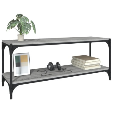 vidaXL Έπιπλο Τηλεόρασης Γκρι Sonoma 100x33x41cm Επεξ. Ξύλο & Ατσάλι