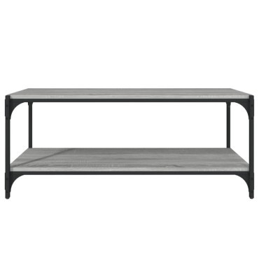 vidaXL Έπιπλο Τηλεόρασης Γκρι Sonoma 100x33x41cm Επεξ. Ξύλο & Ατσάλι