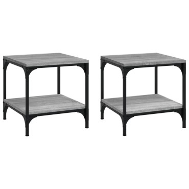 vidaXL Τραπεζάκια Σαλονιού 2 τεμ. Γκρι Sonoma 40x40x40cm Επεξ. Ξύλο