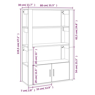 vidaXL Ντουλάπι Καπνιστή Δρυς 80x30x119,5cm από Επεξεργασμένο Ξύλο 1 τεμ.