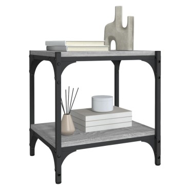 vidaXL Έπιπλο Τηλεόρασης Γκρι Sonoma 40x33x41cm Επεξ. Ξύλο & Ατσάλι