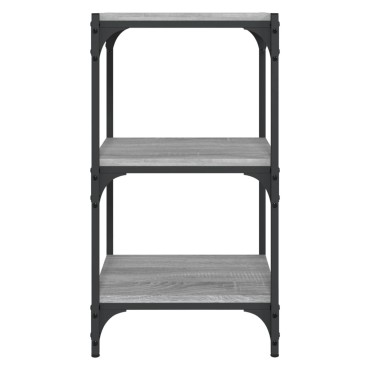 vidaXL Βιβλιοθήκη Γκρι Sonoma 40x33x70,5cm Επεξ. Ξύλο & Ατσάλι 1 τεμ.