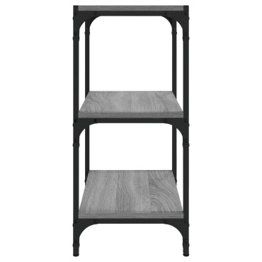 vidaXL Βιβλιοθήκη Γκρι Sonoma 40x33x70,5cm Επεξ. Ξύλο & Ατσάλι 1 τεμ.