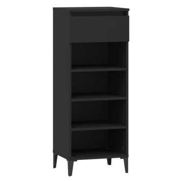 vidaXL Παπουτσοθήκη Μαύρο 40x36x105cm από Επεξεργασμένο Ξύλο