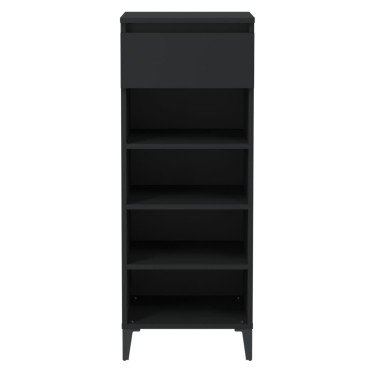 vidaXL Παπουτσοθήκη Μαύρο 40x36x105cm από Επεξεργασμένο Ξύλο