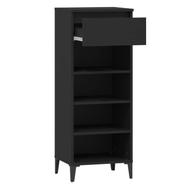 vidaXL Παπουτσοθήκη Μαύρο 40x36x105cm από Επεξεργασμένο Ξύλο