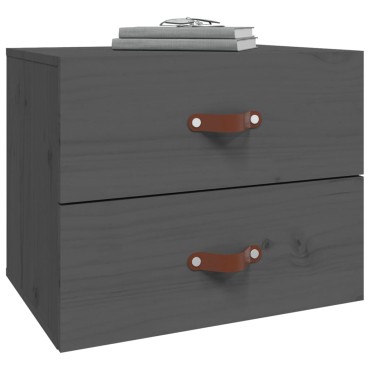 vidaXL Κομοδίνο Επιτοίχιο Γκρι 50x36x40cm 1 τεμ.