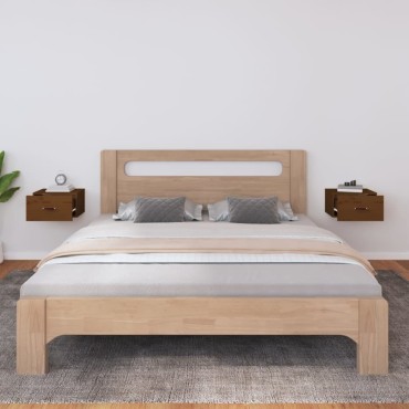 vidaXL Κομοδίνα Επιτοίχια 2 τεμ. Καφέ Μελί 40x29,5x22cm
