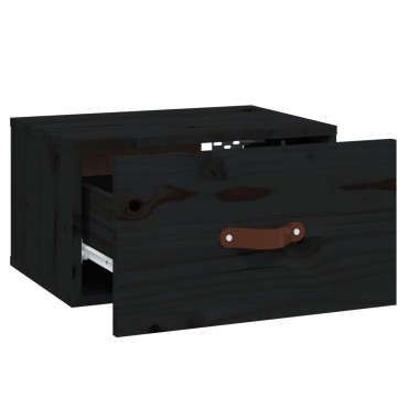 vidaXL Κομοδίνο Επιτοίχιο Μαύρη 40x29,5x22cm 1 τεμ.