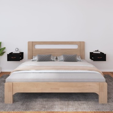 vidaXL Κομοδίνα Επιτοίχια 2 τεμ. Μαύρη 40x29,5x22cm
