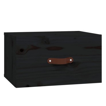 vidaXL Κομοδίνα Επιτοίχια 2 τεμ. Μαύρη 40x29,5x22cm