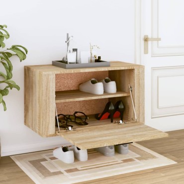 vidaXL Παπουτσοθήκη Επιτοίχια Sonoma δρυς 70x35x38cm Επεξεργ. Ξύλο
