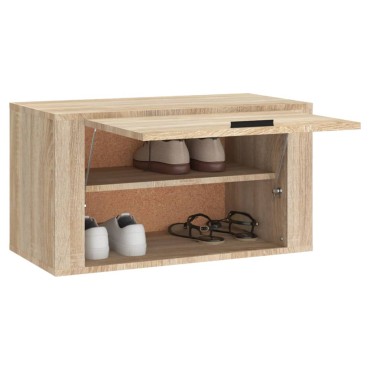 vidaXL Παπουτσοθήκη Επιτοίχια Sonoma δρυς 70x35x38cm Επεξεργ. Ξύλο