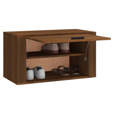 vidaXL Παπουτσοθήκη Επιτοίχια Καφέ δρυς 70x35x38cm Μασίφ Ξύλο Πεύκου