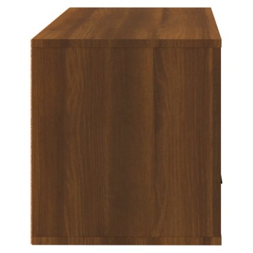 vidaXL Παπουτσοθήκη Επιτοίχια Καφέ δρυς 70x35x38cm Μασίφ Ξύλο Πεύκου