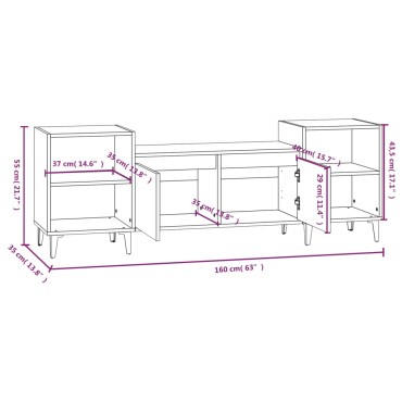 vidaXL Έπιπλο Τηλεόρασης Sonoma Δρυς 160x35x55cm Επεξ. Ξύλο