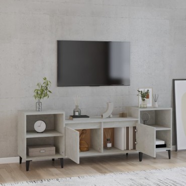 vidaXL Έπιπλο Τηλεόρασης Γκρι Σκυρ. 160x35x55cm Επεξ. Ξύλο