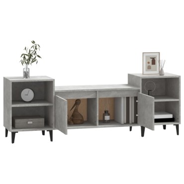 vidaXL Έπιπλο Τηλεόρασης Γκρι Σκυρ. 160x35x55cm Επεξ. Ξύλο