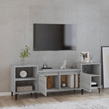 vidaXL Έπιπλο Τηλεόρασης Γκρι Sonoma 160x35x55cm από Επεξεργ. Ξύλο