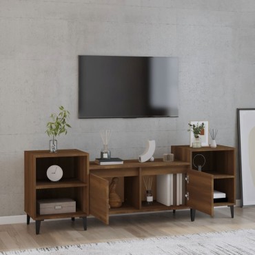 vidaXL Έπιπλο Τηλεόρασης Καφέ Δρυς 160x35x55cm Επεξεργασμένο Ξύλο