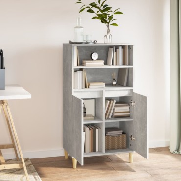 vidaXL Ντουλάπι Γκρι σκυροδέματος 60x36x110cm από Επεξεργασμένο Ξύλο 1 τεμ.