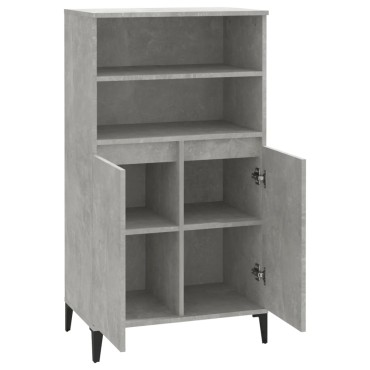 vidaXL Ντουλάπι Γκρι σκυροδέματος 60x36x110cm από Επεξεργασμένο Ξύλο 1 τεμ.