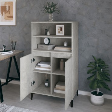 vidaXL Ντουλάπι Γκρι σκυροδέματος 60x36x110cm από Επεξεργασμένο Ξύλο 1 τεμ.