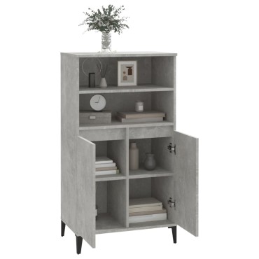 vidaXL Ντουλάπι Γκρι σκυροδέματος 60x36x110cm από Επεξεργασμένο Ξύλο 1 τεμ.