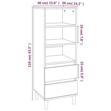 vidaXL Ντουλάπι Καπνιστή Δρυς 40x36x110cm από Επεξεργασμένο Ξύλο 1 τεμ.