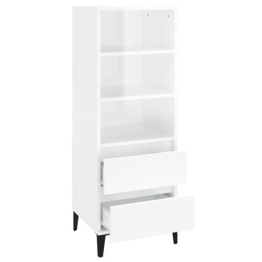 vidaXL Ντουλάπι Γυαλιστερό λευκό 40x36x110cm από Επεξεργασμένο Ξύλο 1 τεμ.