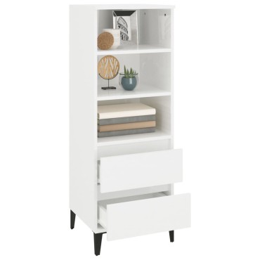 vidaXL Ντουλάπι Γυαλιστερό λευκό 40x36x110cm από Επεξεργασμένο Ξύλο 1 τεμ.
