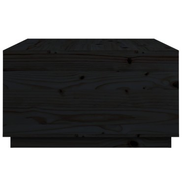 vidaXL Τραπεζάκι Σαλονιού Μαύρο 80x80x45cm από Μασίφ Ξύλο Πεύκου 1 τεμ.