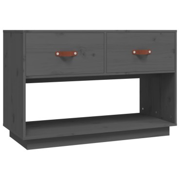 vidaXL Έπιπλο Τηλεόρασης Γκρι 90x40x60cm από Μασίφ Ξύλο Πεύκου