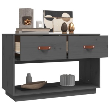 vidaXL Έπιπλο Τηλεόρασης Γκρι 90x40x60cm από Μασίφ Ξύλο Πεύκου