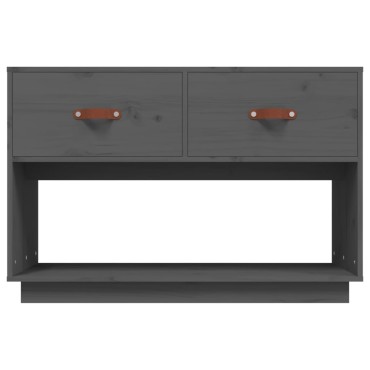 vidaXL Έπιπλο Τηλεόρασης Γκρι 90x40x60cm από Μασίφ Ξύλο Πεύκου