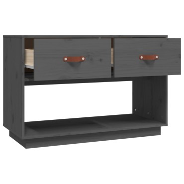 vidaXL Έπιπλο Τηλεόρασης Γκρι 90x40x60cm από Μασίφ Ξύλο Πεύκου