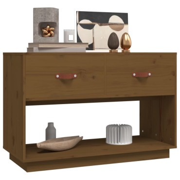 vidaXL Έπιπλο Τηλεόρασης Καφέ Μελί 90x40x60cm από Μασίφ Ξύλο Πεύκου