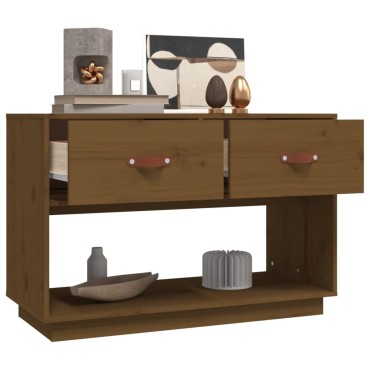 vidaXL Έπιπλο Τηλεόρασης Καφέ Μελί 90x40x60cm από Μασίφ Ξύλο Πεύκου
