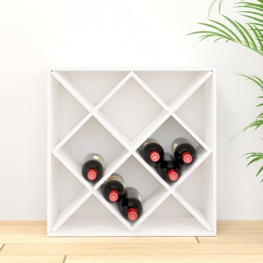 vidaXL Κάβα Κρασιών Λευκό 62x25x62cm από Μασίφ Ξύλο Πεύκου 1 τεμ.
