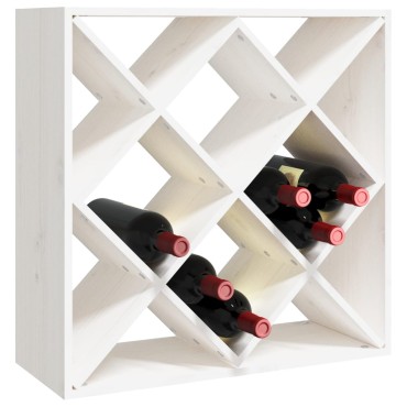 vidaXL Κάβα Κρασιών Λευκό 62x25x62cm από Μασίφ Ξύλο Πεύκου 1 τεμ.