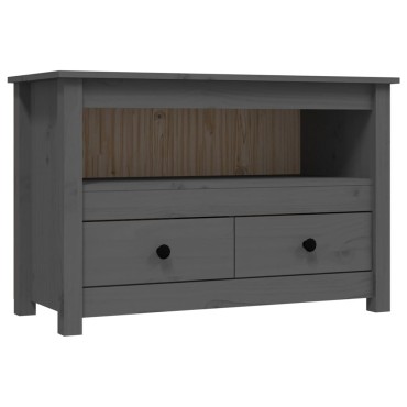 vidaXL Έπιπλο Τηλεόρασης Γκρι 79x35x52cm από Μασίφ Ξύλο Πεύκου