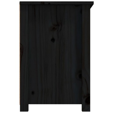 vidaXL Έπιπλο Τηλεόρασης Μαύρο 79x35x52cm από Μασίφ Ξύλο Πεύκου