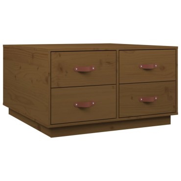 vidaXL Τραπεζάκι Σαλονιού Καφέ Μελί 80x80x45cm Μασίφ Ξύλο Πεύκου 1 τεμ.