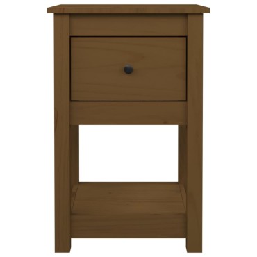 vidaXL Κομοδίνο Καφέ Μελί 40x35x61,5cm από Μασίφ Ξύλο Πεύκου 1 τεμ.